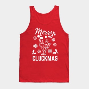 Merry Cluckmas Funny Christmas Chicken Vintage Pajama Gift For Family Tank Top